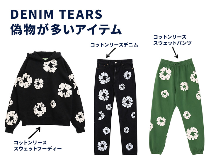 デニムティアーズ偽物の見分け方7ポイント！タグとコットンリースは